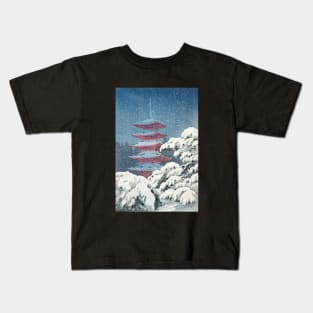 Nikko Five Storied Pagoda by Tsuchiya Koitsu Kids T-Shirt